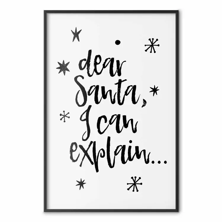 Dear Santa, I can explain... - holiday black text on a light background