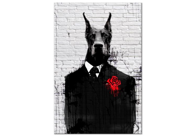 Canvas Doberman in a Suit (1-piece) Vertical - abstract animal