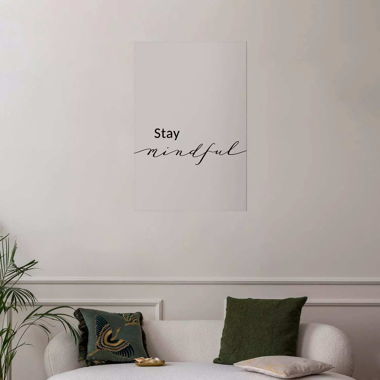 Wall Poster Stay Mindful - English text on a uniform white background