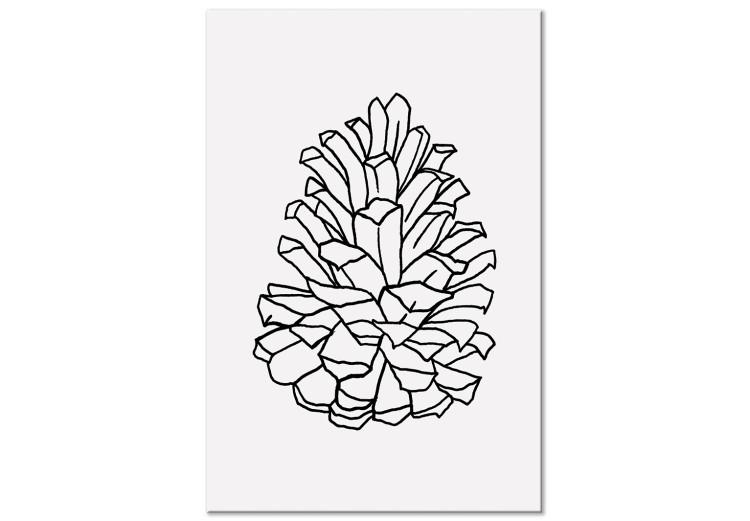 Canvas Open Pinecone (1-piece) Vertical - line art of pinecones in boho style