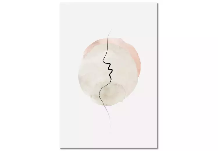 Canvas Edge of a Kiss (1-piece) Vertical - abstract line art of a face