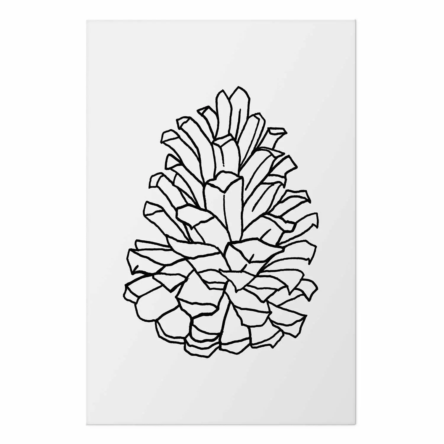 Poster Open Cone - black line art of a cone on a solid gray background