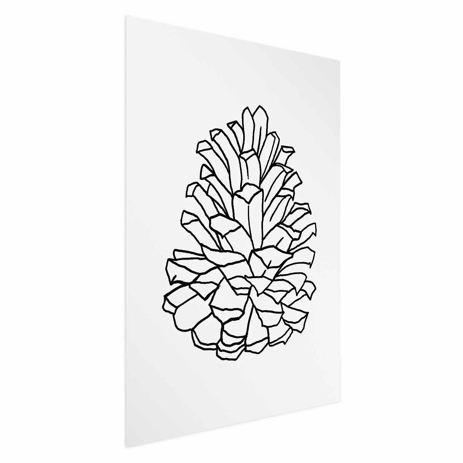 Poster Open Cone - black line art of a cone on a solid gray background