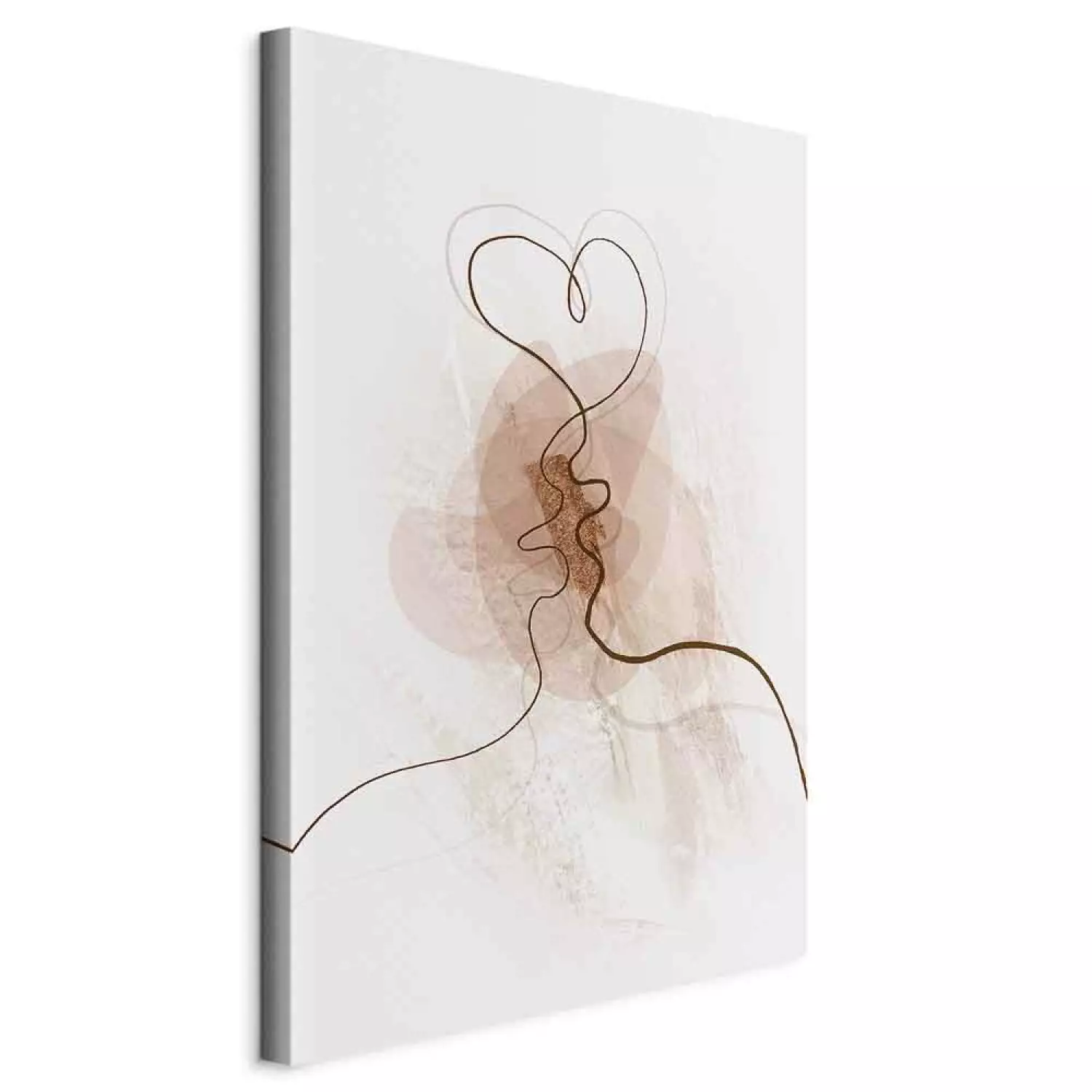 Canvas Art Print Shared Desire Vertical - line art with a boho vibe