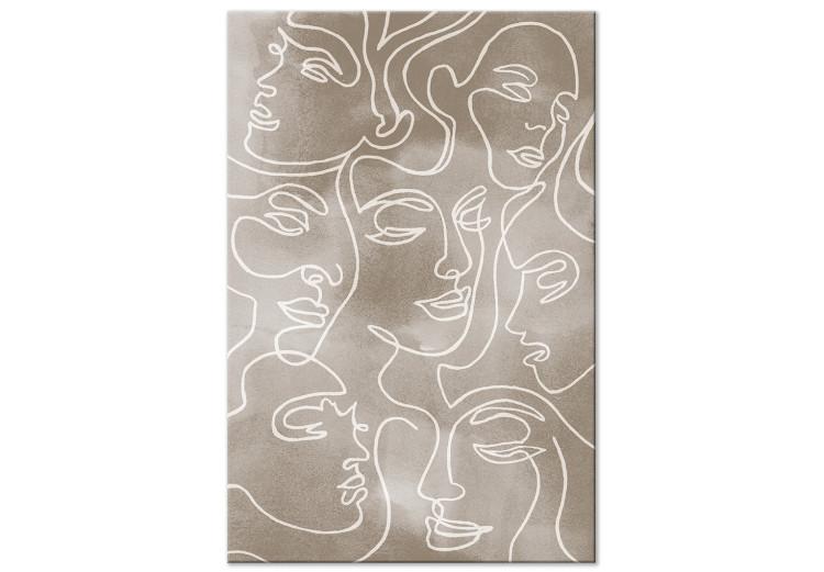 Canvas Unity in Diversity (1-piece) Vertical - minimalist line art