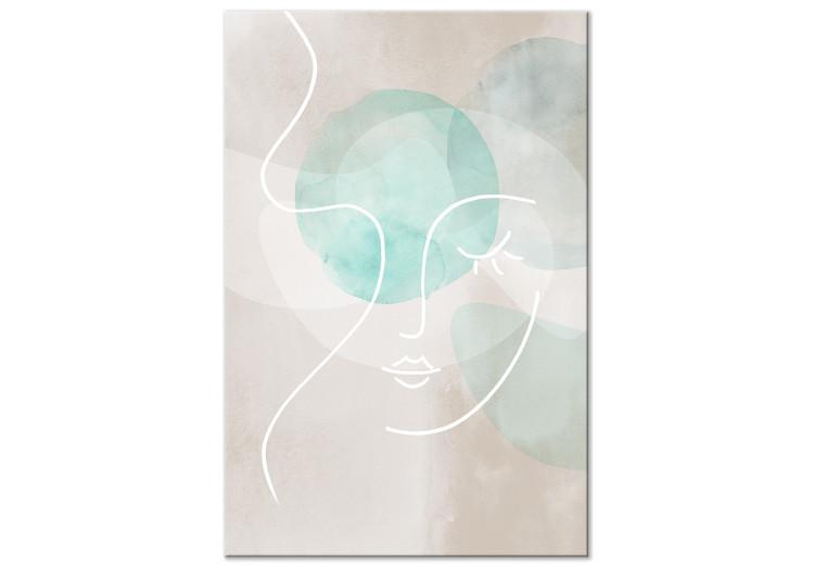 Canvas Flirtatious Wink (1-piece) Vertical - pastel woman line art