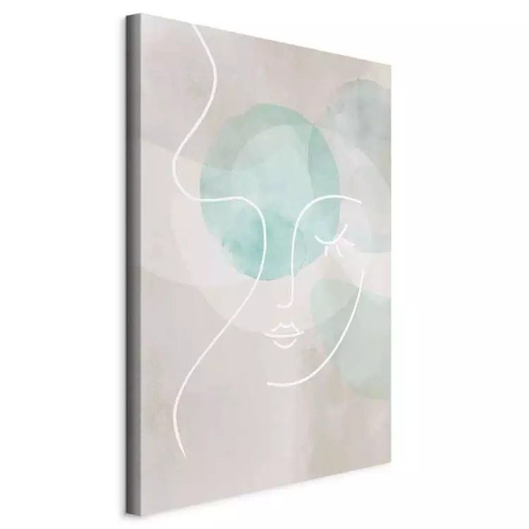 Flirtatious Wink (1-piece) Vertical - pastel woman line art