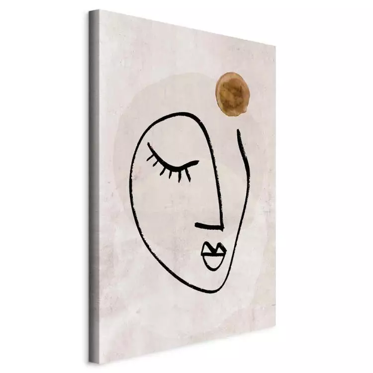 Romantic Thought (1-piece) Vertical - face line art in a boho motif