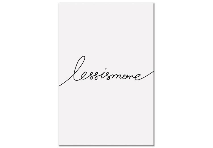 Canvas Less is More (1-piece) Vertical - black and white English inscription