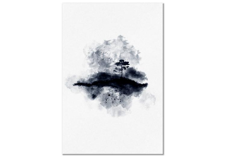 Canvas Lonely Tree (1-piece) Vertical - abstract landscape of nature