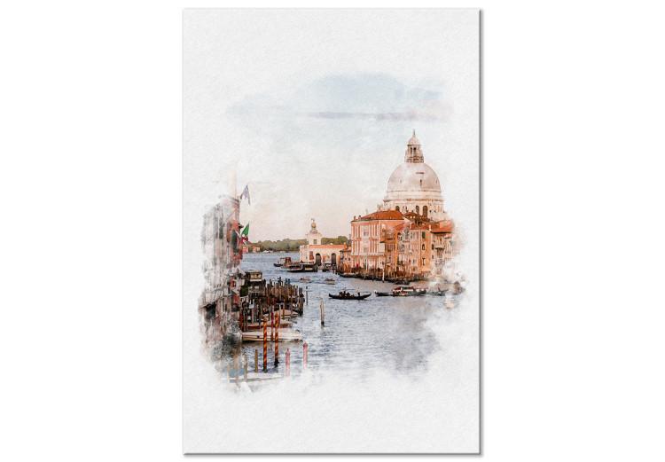 Canvas Watercolor Venice (1-piece) Vertical - painted cityscape