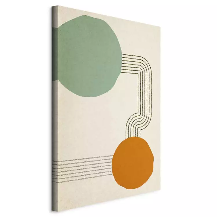 Abstract circles - japandi style artwork with geometric patterns
