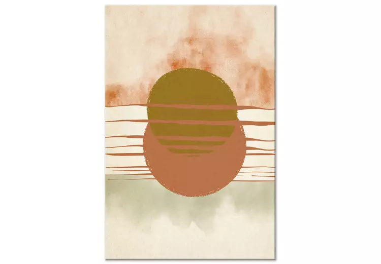 Canvas Abstract sunset - japandi style artwork with circles