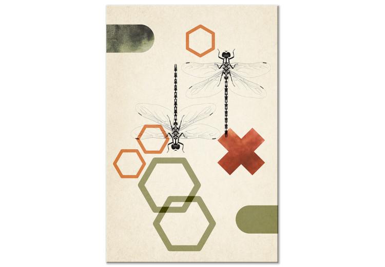 Canvas Two dragonflies - children's abstract of insects and geometric figures