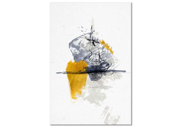 Canvas Birds over Water (1-piece) Vertical - landscape abstraction with birds