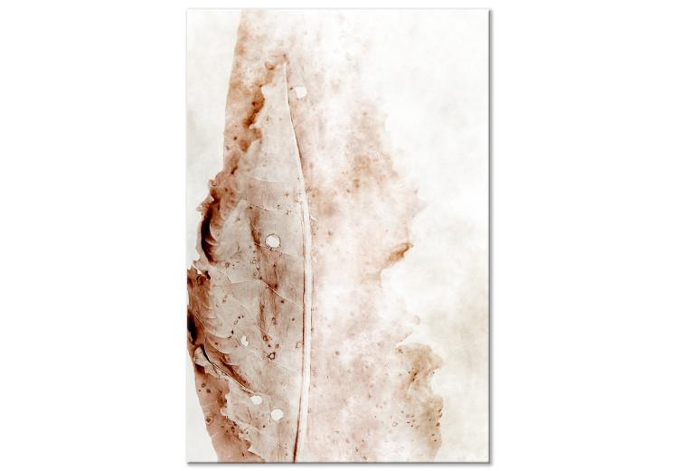 Canvas Mature Leaf (1-piece) Vertical - abstract leaf in boho style