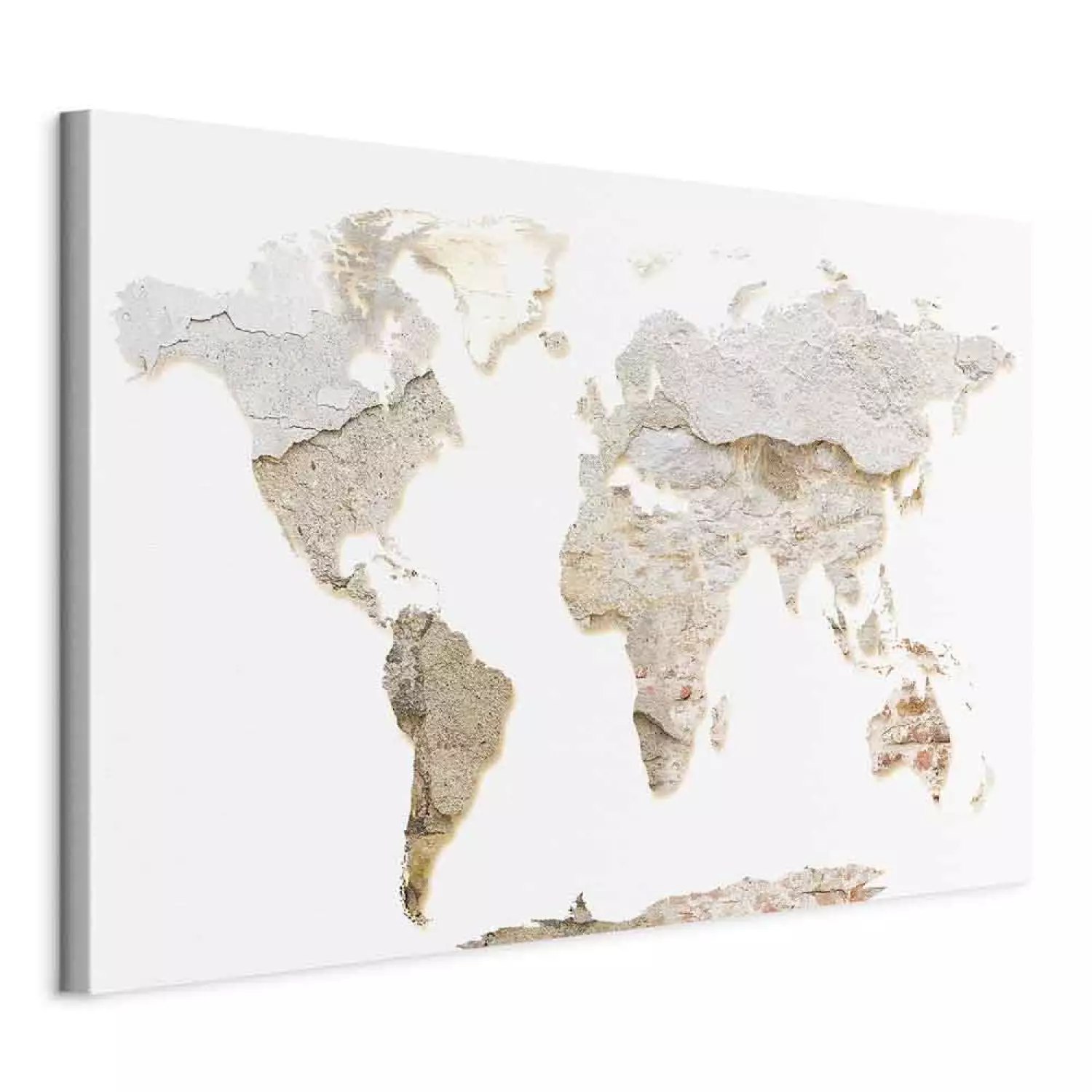 Canvas Print Raw World Vertical - world map in wall texture