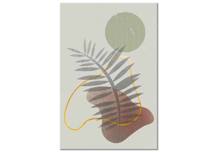 Canvas Palm leaf shadow - abstract with plant and geometric shapes