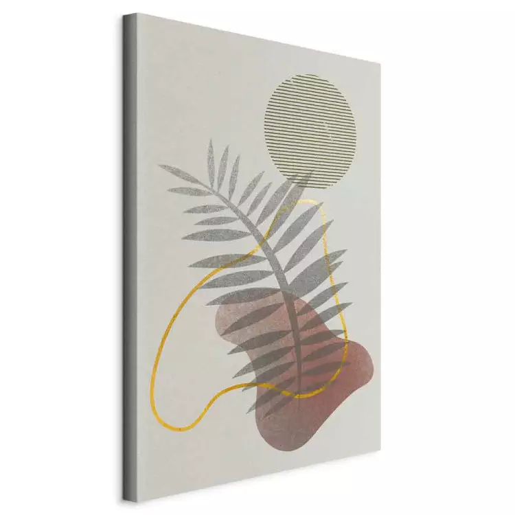 Palm leaf shadow - abstract with plant and geometric shapes