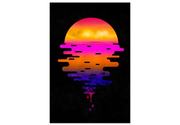 Canvas Colourful sunset - youth graphic on a black background