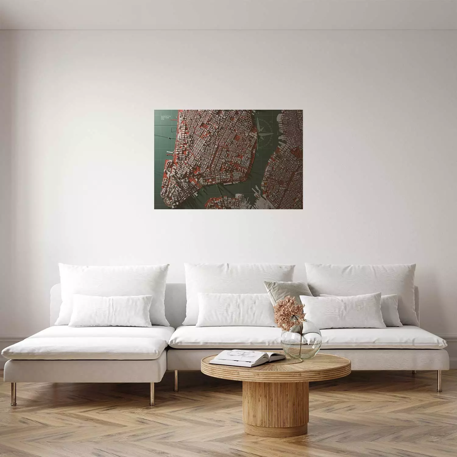 Poster Let's Meet in Manhattan - map fragment of New York City
