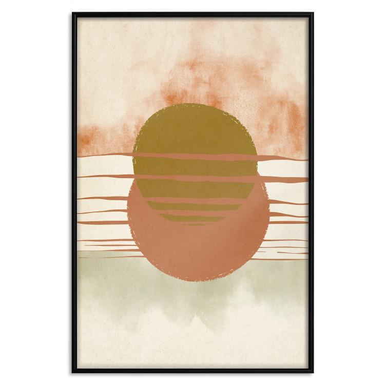 Poster Water Reflections - composition of circles and stripes in an abstract motif