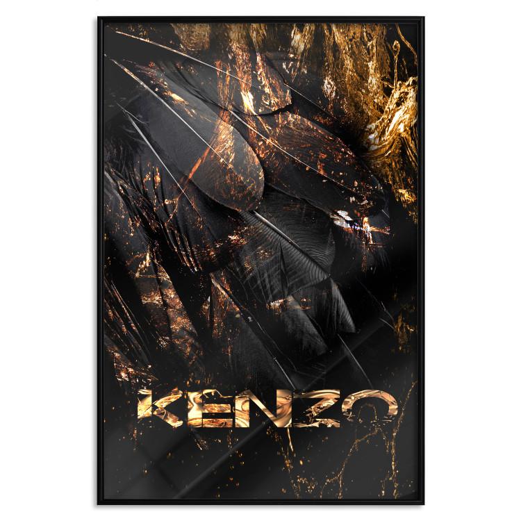 Poster Jungle Scent - golden abstraction with luxury-themed text