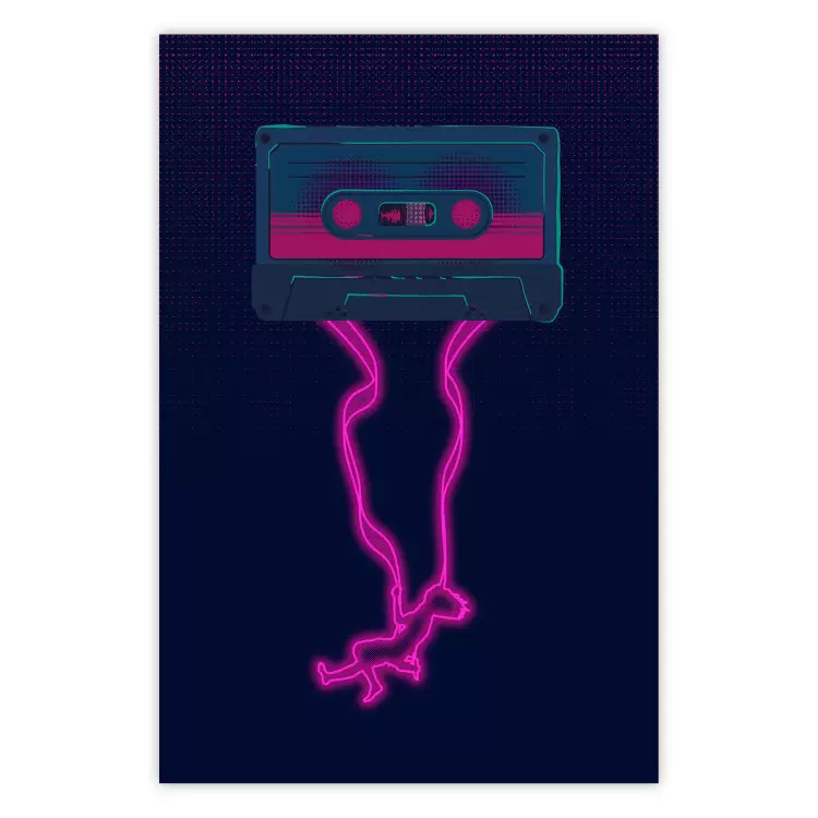 Poster Musical Euphoria - cassette tape with neon pink extended ribbon