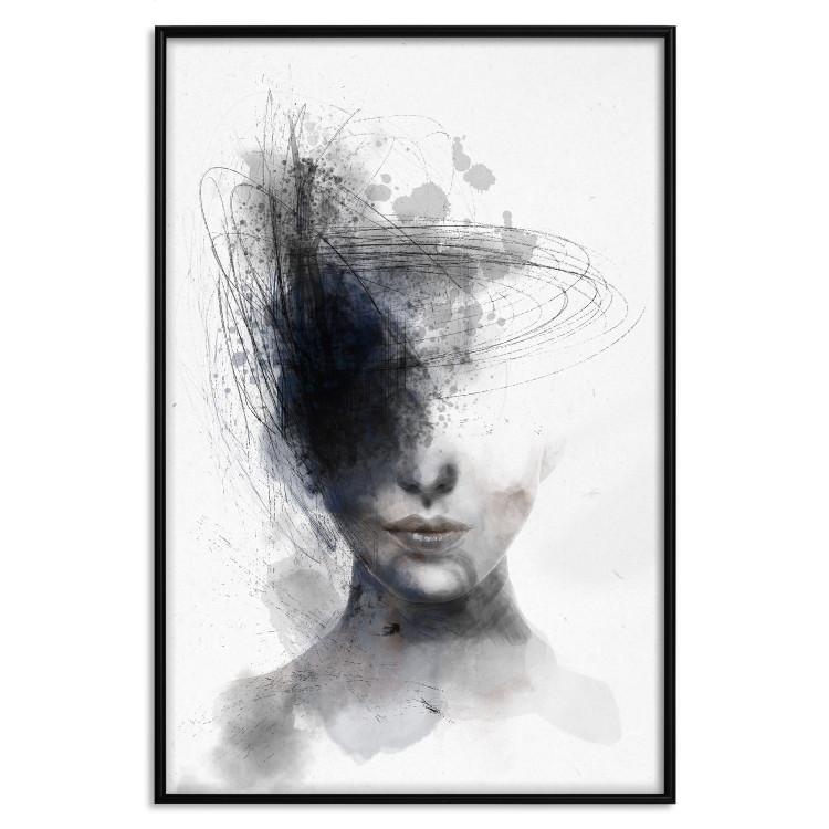 Poster Cosmic Thought - portrait of a female face in an abstract composition