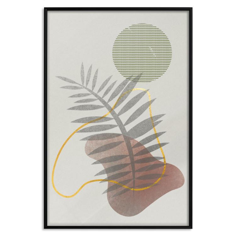 Poster Palm Shadow - plant among various figures in an abstract motif