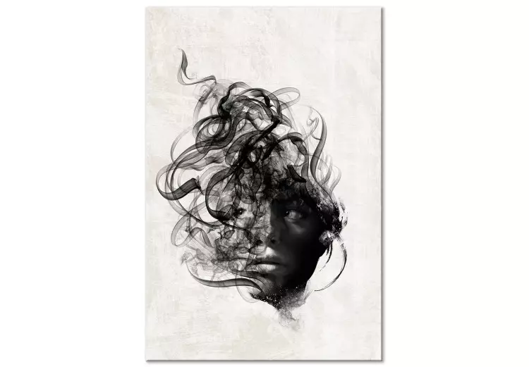 Canvas Scattered Thoughts (1-piece) Vertical - abstract black face