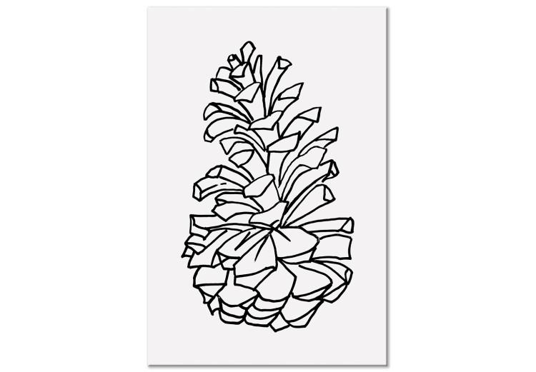 Canvas Forest Scent (1-piece) Vertical - natural pine cone in lineart style