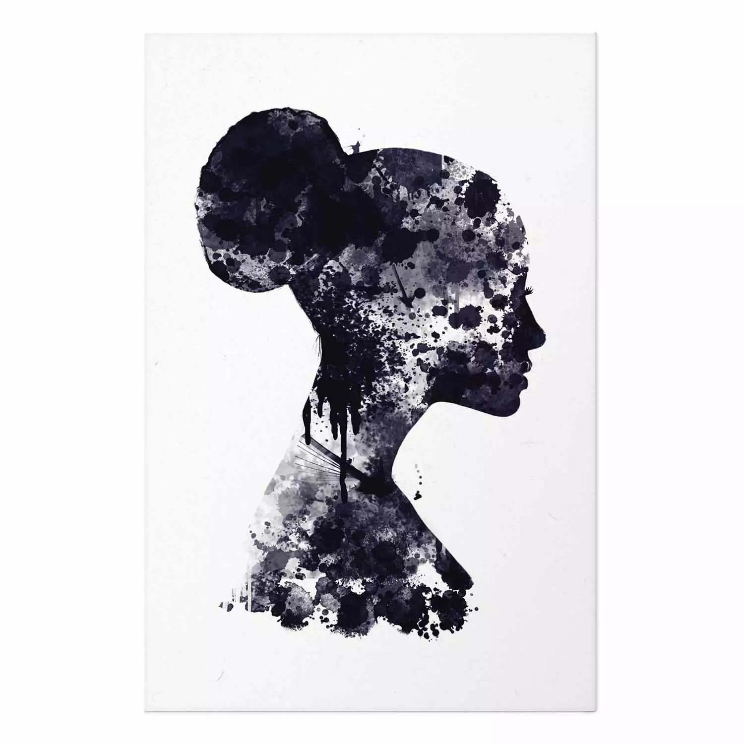 Wall Poster Abstract Profile - portrait of a woman in an abstract dark motif