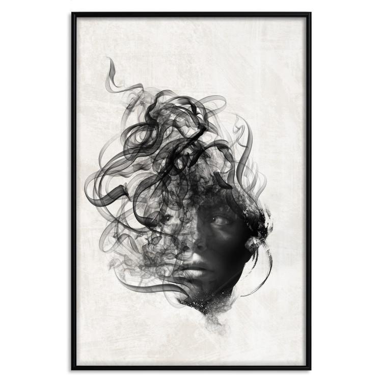 Poster Scattered Thoughts - female face depicted in an abstract motif