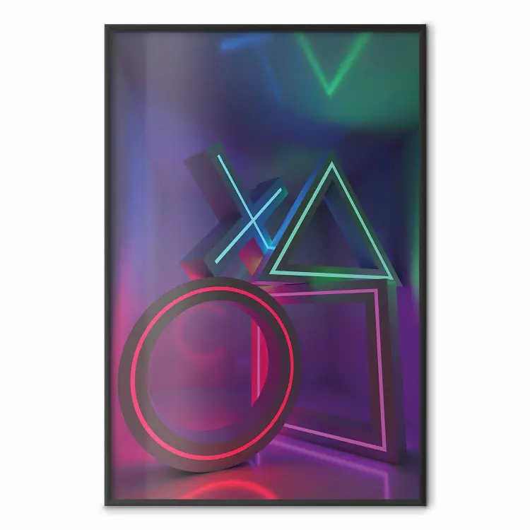 Winning Zone - geometric figures with colorful neon inserts