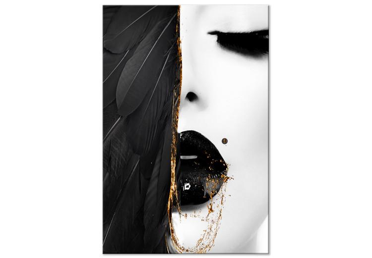 Canvas Angel's Gaze (1-piece) Vertical - woman's face with feathers