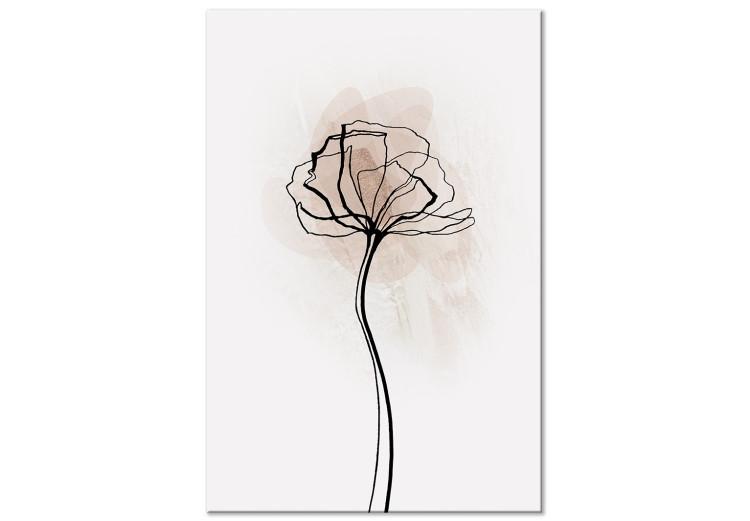 Canvas Up to the Sun (1-piece) Vertical - lineart of an abstract plant