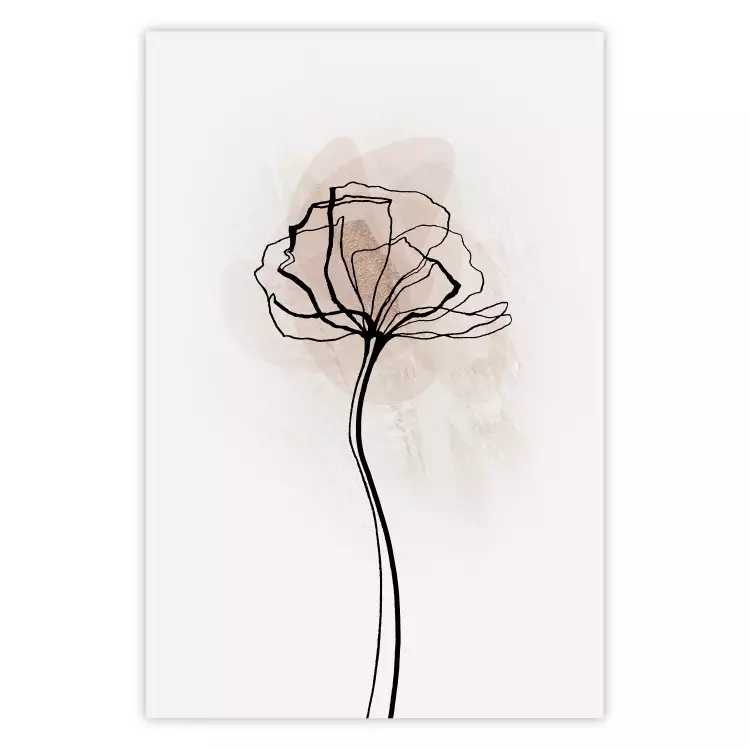 Poster Up to the Sun - black line art of a plant in an abstract motif