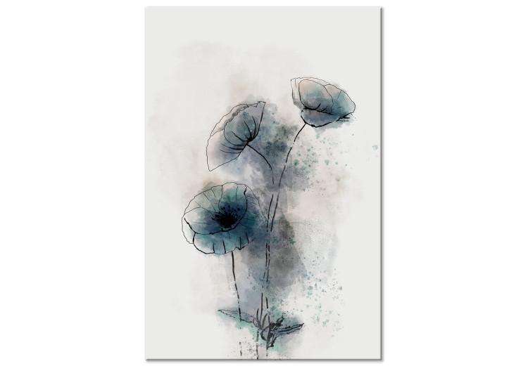 Canvas Blue Poppies (1-piece) Vertical - abstract blue poppies
