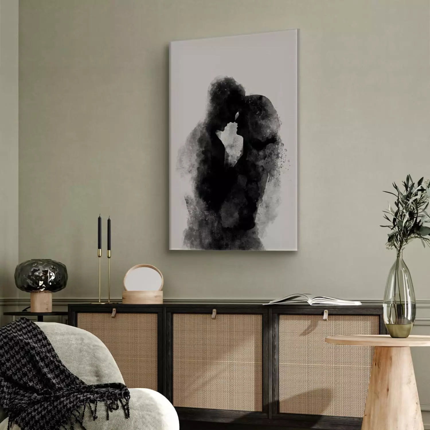 Canvas Print Memory of a Kiss Vertical - abstract people