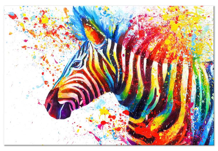 Canvas Zebra (1-piece) Wide - futuristic multi-colored animal
