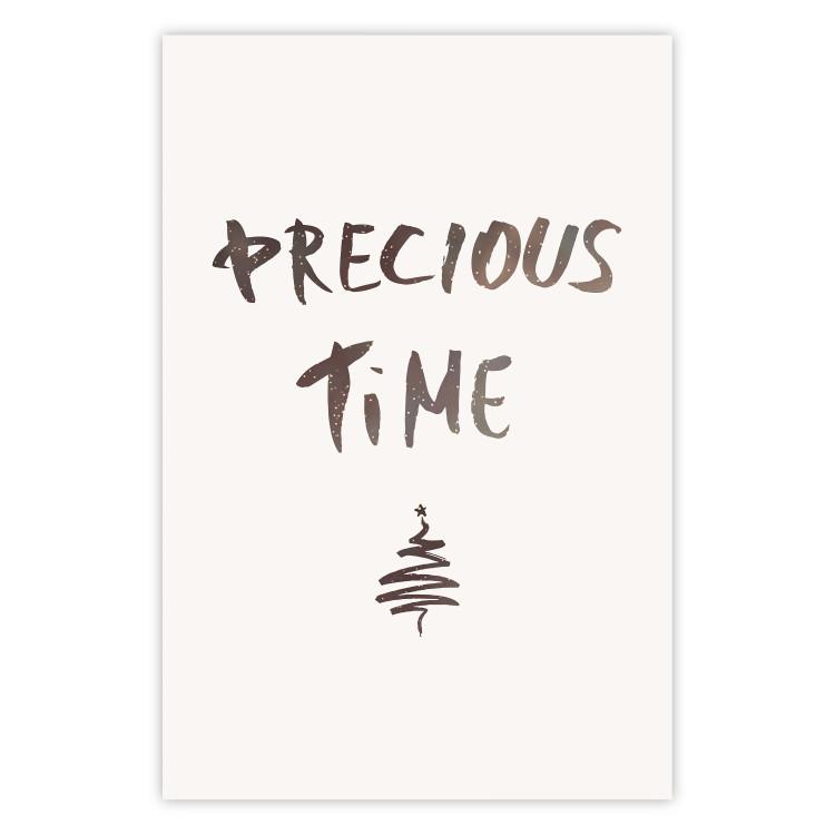 Poster Precious Time - English text and Christmas tree motif