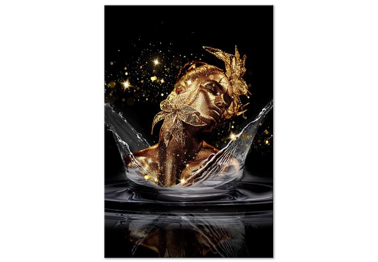 Canvas Golden Dream (1-piece) Vertical - abstract woman's face in water