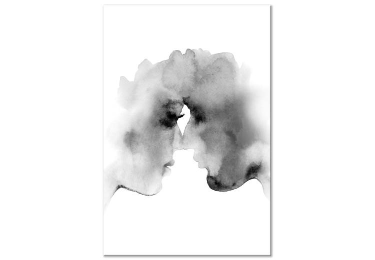 Canvas Blurred Thoughts (1-piece) Vertical - watercolor-style kiss