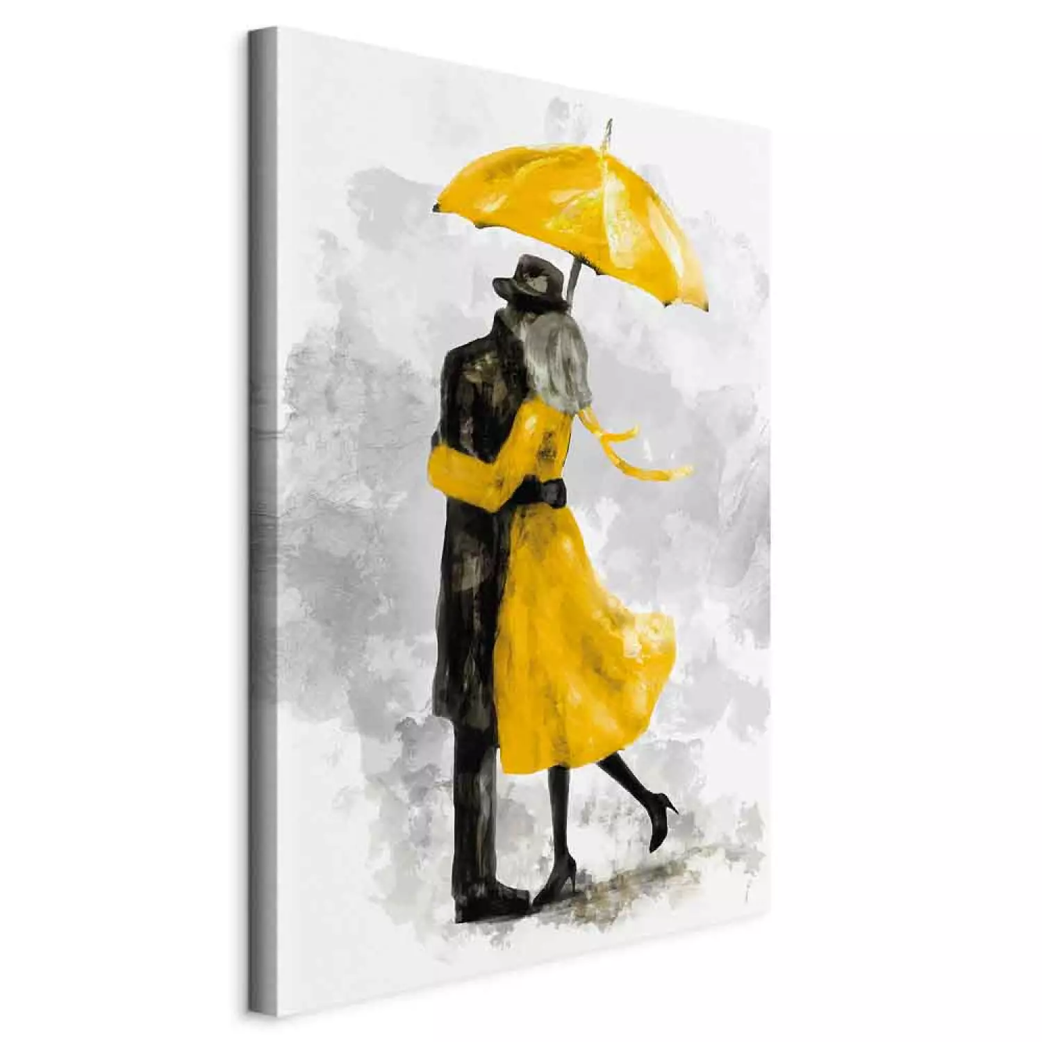 Canvas Art Print Under Yellow Umbrella Vertical
