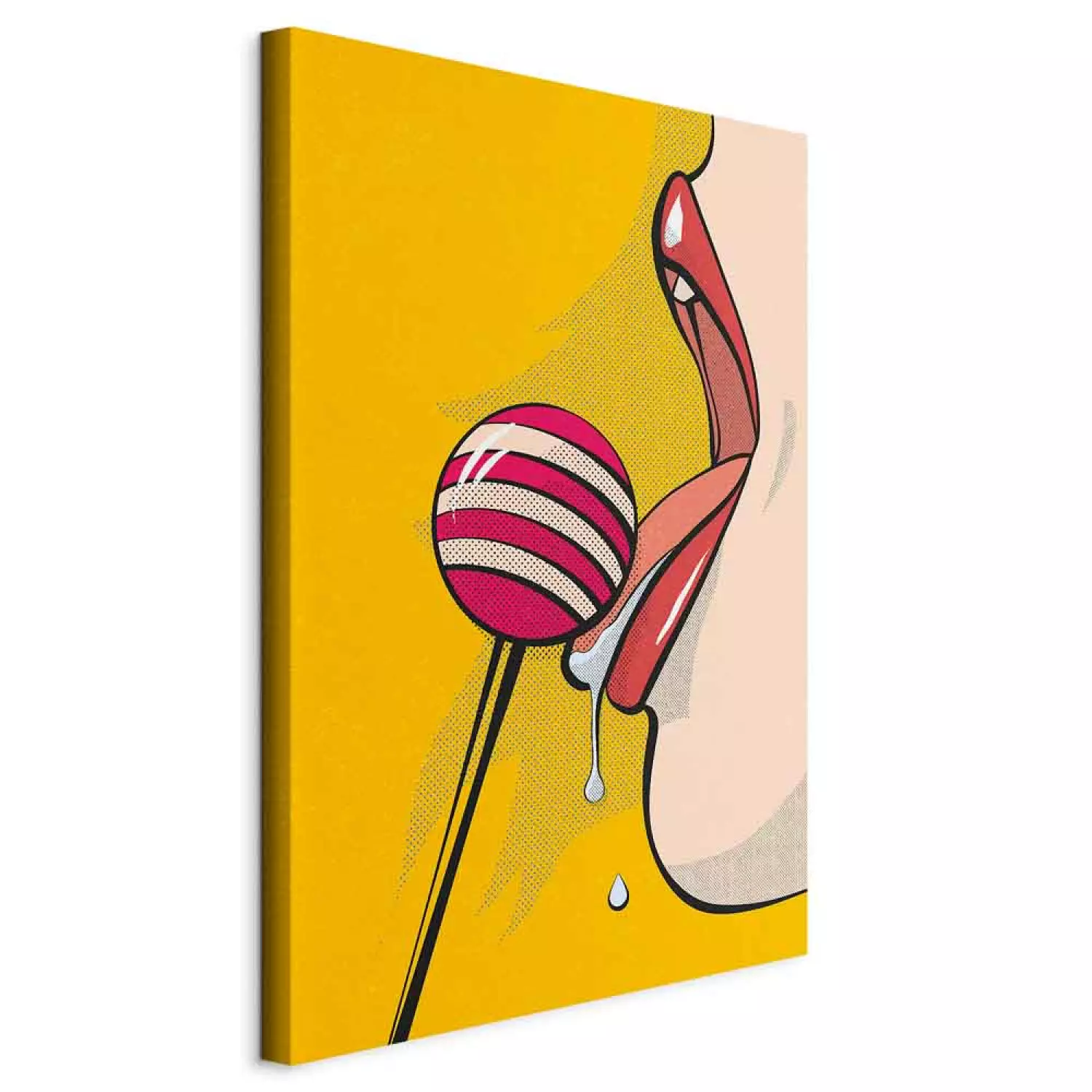 Canvas Painting Colourful lollipop and lips - youth graphic in pop art  style - bimago, image size:1500x1500