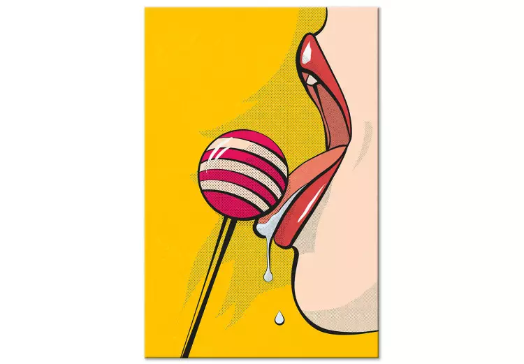 Canvas Colourful lollipop and lips - youth graphic in pop art style