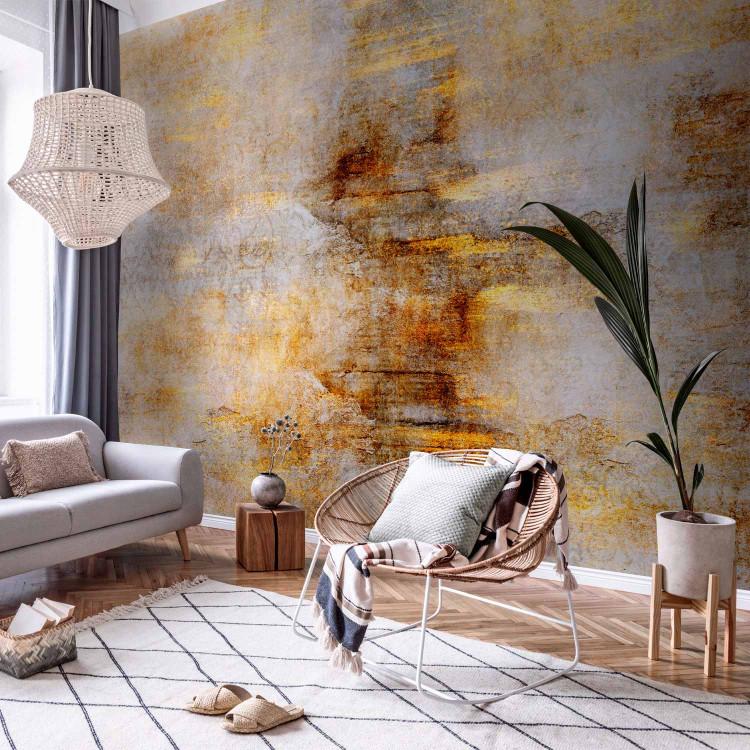 Wall Mural Yellow Expression - Abstraction With Expressive Textures