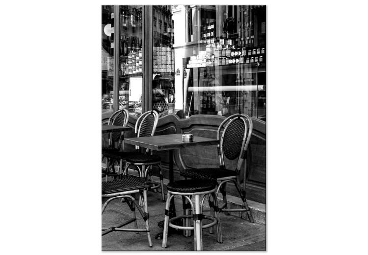 Canvas A cafe in Paris - a black and white photograph of French capital