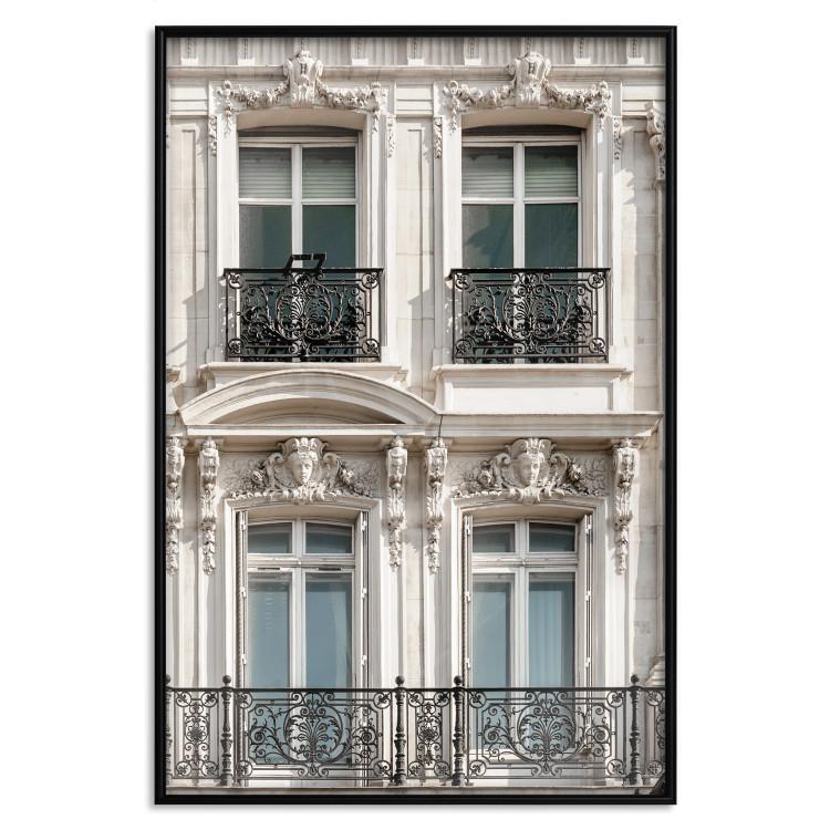 Poster Eyes of Paris - building architecture with patterns on the window frames and balconies